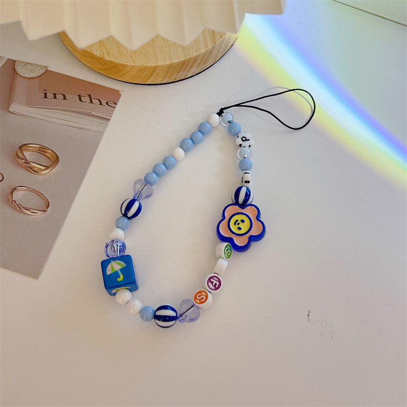 Slatki Sunčev cvijet s perlama za iPhone Lanac Akrilni privjesak za mobilni telefon Remen Anti-Lost Phone Narukvica Lanac za vješanje Nakit Pokloni