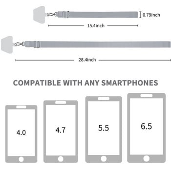 Мобилен телефон Anti Lost Fall презрамки за врата Кабел Регулируема лента за въже Предпазна лента Универсални аксесоари за мобилни телефони