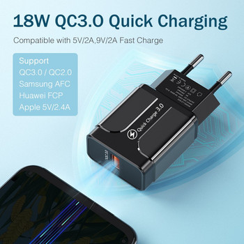 3A Quick Charge 3.0 USB зарядно устройство за iPhone13 12 11 Samsung Xiaomi Tablet Мобилен телефон Универсален стенен адаптер за бързо зарядно устройство QC 3.0