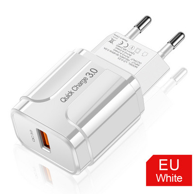 Încărcător USB 3A Quick Charge 3.0 pentru iPhone13 12 11 Samsung Xiaomi Tablet Telefon mobil Adaptor universal pentru încărcător rapid de perete QC 3.0