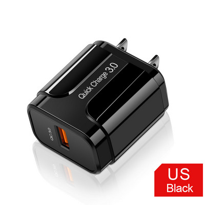 Încărcător USB 3A Quick Charge 3.0 pentru iPhone13 12 11 Samsung Xiaomi Tablet Telefon mobil Adaptor universal pentru încărcător rapid de perete QC 3.0