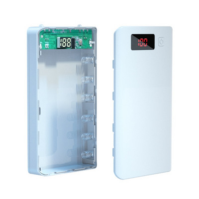 Power Bank Shell A6 LCD kijelző 6x18650 akkumulátortartó Power Bank Shell töltődoboz akkumulátor nélkül