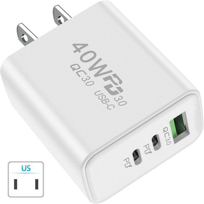 40 W-os PD USB töltők QC 3.0 gyorstöltő iPhone 14 13 Pro Xiaomi Redmi HUAWEI OPPO Samsung mobiltelefon C típusú töltőadapterhez