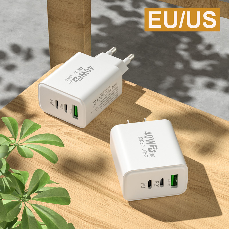 40W PD USB punjači QC 3.0 brzi punjač za iPhone 14 13 Pro Xiaomi Redmi HUAWEI OPPO Adapter punjača za mobilni telefon Samsung tipa C