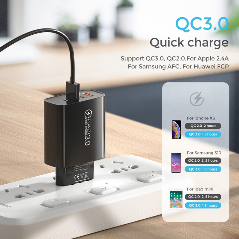 USB C įkroviklis 60 W greito įkrovimo įkroviklis 4 prievadai PD TypeC Quick Charge3.0 sieninis maitinimo adapteris, skirtas iphone Xiaomi Samsung telefono įkroviklis