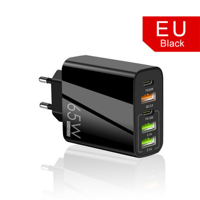 65 W USB C töltő QC3.0 gyorstöltő C típusú PD mobiltelefon töltő adapter iPhone Xiaomi Huawei Samsung ipad Realme Tablet készülékhez