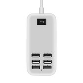 6 USB portos telefontöltő HUB 20W 3A asztali EU/US dugós fali aljzat töltő bővítő aljzat tápadapter iPhone 12 pro készülékhez