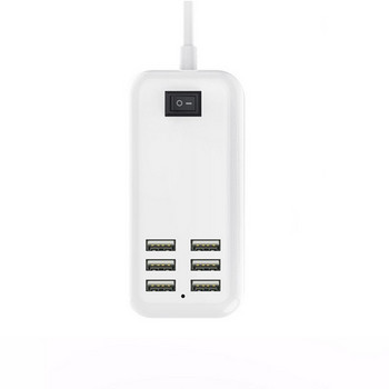 6 USB порта Телефон Зарядно устройство ХЪБ 20W 3A Настолен ЕС/САЩ щепсел Стенен контакт Зареждане Удължителен контакт Захранващ адаптер за iPhone 12 pro