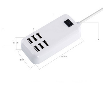 6 θύρες USB Phone Charger HUB 20W 3A Desktop EU/US Plug Wall Socket Charging Extension Socket Adapter Power for iPhone 12 pro