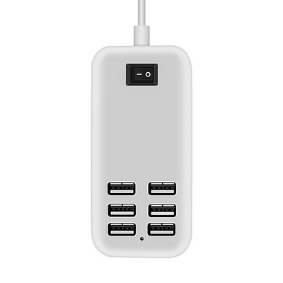 6 USB portos telefontöltő HUB 20W 3A asztali EU/US dugós fali aljzat töltő bővítő aljzat tápadapter iPhone 12 pro készülékhez