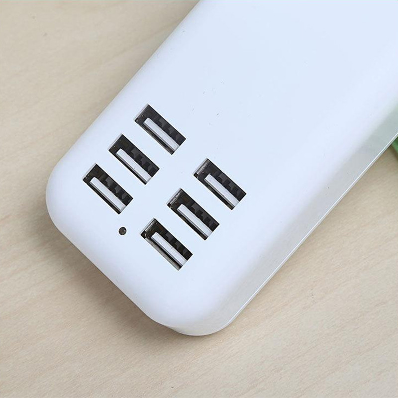 6 USB priključaka Punjač za telefon HUB 20W 3A Stolni EU/US utikač Zidna utičnica Produžna utičnica za punjenje Adapter za iPhone 12 pro