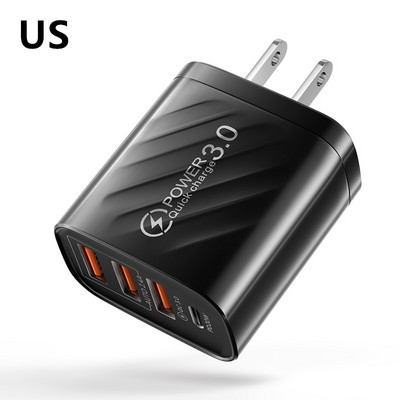30 W-os USB C töltő Gyorstöltő iphone 13 12 Xiaomi Huawei Samsung Quick Charge 3.0 4.0 mobiltelefon-töltő adapterhez QC 3.0