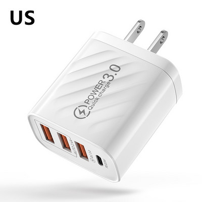 30 W-os USB C töltő Gyorstöltő iphone 13 12 Xiaomi Huawei Samsung Quick Charge 3.0 4.0 mobiltelefon-töltő adapterhez QC 3.0