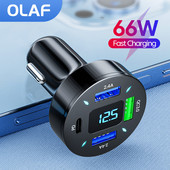 66 W típusú C töltő autóban Gyors töltés mobiltelefonhoz 4 portos gyorstöltő adapter PD autós telefon töltő iPhone 13 Xiaomihoz