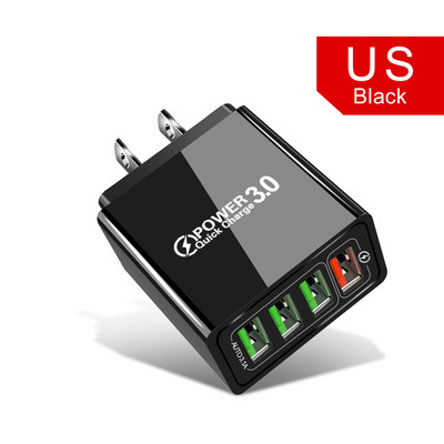 Lovebay 48W Quick Charger 3.0 USB töltő iphone Samsung Tablet EU US Plug Wall Mobiltelefon töltő adapter Gyors töltés