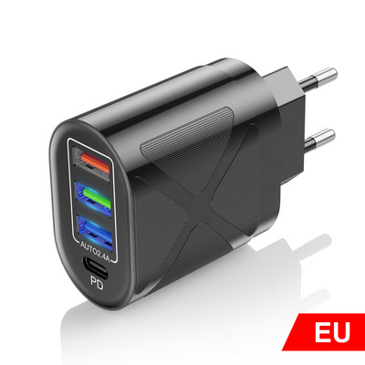 Lovebay 48W Quick Charger 3.0 USB töltő iphone Samsung Tablet EU US Plug Wall Mobiltelefon töltő adapter Gyors töltés