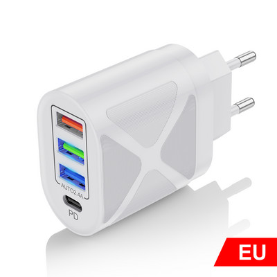 Lovebay 48W Quick Charger 3.0 USB töltő iphone Samsung Tablet EU US Plug Wall Mobiltelefon töltő adapter Gyors töltés