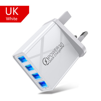 Lovebay 48W Quick Charger 3.0 USB töltő iphone Samsung Tablet EU US Plug Wall Mobiltelefon töltő adapter Gyors töltés