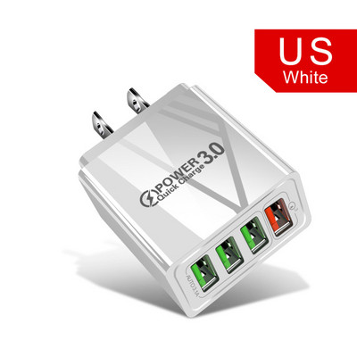 Lovebay 48W Quick Charger 3.0 USB töltő iphone Samsung Tablet EU US Plug Wall Mobiltelefon töltő adapter Gyors töltés
