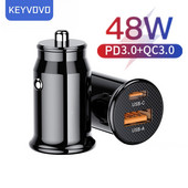 48W-os USB autós töltő 5A Type C PD QC gyorstöltő telefonadapter iPhone 13 12 11 Pro Max 8 Xiaomi Samsung S21 S20 S10 S9 telefonhoz