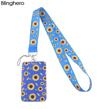 BH1284 Blinghero Слънчогледова каишка за вратовръзка за ключ Карта Телефон Направи си сам Пъзел за осъзнаване на аутизма Въже за окачване с държач за карти