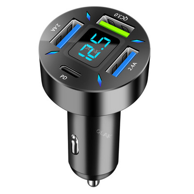 Olaf autós telefontöltő 66W USB C töltő autóban 4 portos PD gyorstöltés QC3.0 telefontöltő adapter iPhone 14 Xiaomi Samsung telefonhoz