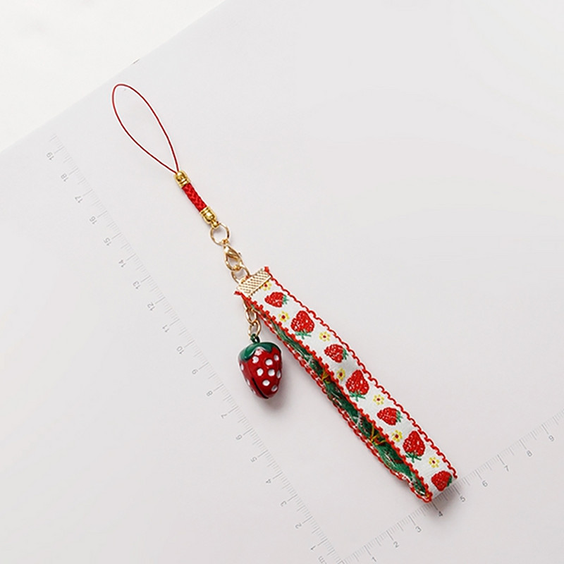 Slatke japanske trake za telefonske trake za iPhone Samsung Dekor zvona u obliku srca jagode Remen za mobitele Uže Dodaci za telefone