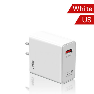 GAN 120W USB зарядно устройство Зарядно за телефон QC 5.0 4.0 3.0 Адаптер за бързо зареждане за iPhone 14 13 12 Samsung Huawei realme usb chargeur