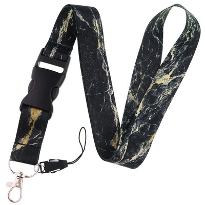 Versiune cu cataramă cu textura de marmură Snur pentru cureaua de gât chei Suport insignă ID Breloc Suport cheie Accesorii pentru frânghie