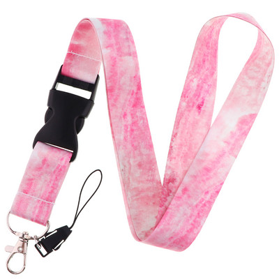 Versiune cu cataramă cu textura de marmură Snur pentru cureaua de gât chei Suport insignă ID Breloc Suport cheie Accesorii pentru frânghie