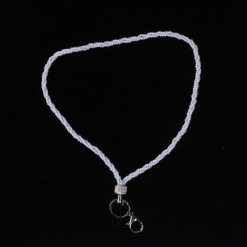 1PCS Rhinestone Bling Lanyard Crystal Pearl Neck Keyring Ключодържател Значка за мобилен телефон ID Държач за камера USB ключодържател