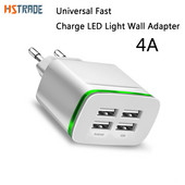 Gyorstöltő univerzális LED-es fali adapter 4A Utazási töltő dugós többportos töltő HUAWEI iPhone Samsung SONY Xiaomi készülékhez