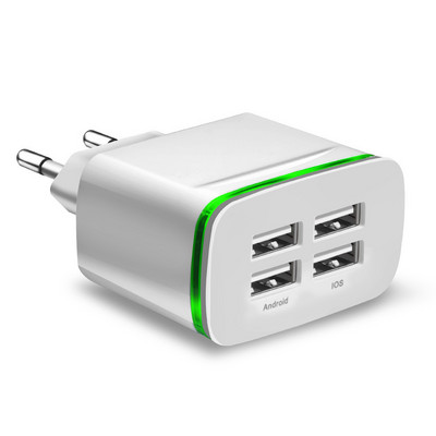 Gyorstöltő univerzális LED-es fali adapter 4A Utazási töltő dugós többportos töltő HUAWEI iPhone Samsung SONY Xiaomi készülékhez