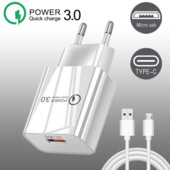 Încărcător USB Încărcare rapidă QC 3.0 pentru telefon Xiaomi Redmi Note 9 Pro Redmi K40 Pro Samsung Huawei 18W Adaptor încărcătoare pentru telefon mobil