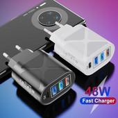 lovebay Quick Charge 48W-os adapter töltő C típusú PD dugó 4 portos gyorstöltő iPhone 13 11 12 Xiaomi EU US UK telefontöltőkhöz