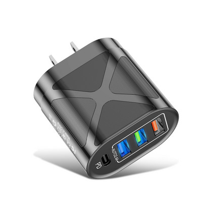 lovebay Quick Charge 48W-os adapter töltő C típusú PD dugó 4 portos gyorstöltő iPhone 13 11 12 Xiaomi EU US UK telefontöltőkhöz