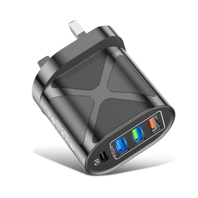 lovebay Quick Charge 48W-os adapter töltő C típusú PD dugó 4 portos gyorstöltő iPhone 13 11 12 Xiaomi EU US UK telefontöltőkhöz