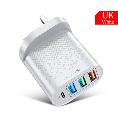 lovebay Quick Charge 48W-os adapter töltő C típusú PD dugó 4 portos gyorstöltő iPhone 13 11 12 Xiaomi EU US UK telefontöltőkhöz