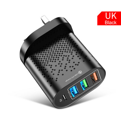 lovebay Quick Charge 48W-os adapter töltő C típusú PD dugó 4 portos gyorstöltő iPhone 13 11 12 Xiaomi EU US UK telefontöltőkhöz