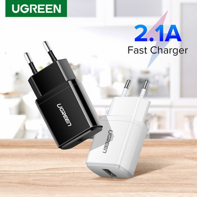 Ugreen 5V 2.1A USB įkroviklis, skirtas iPhone 14 13 12 pro max X 8 Fast Wall Charger Adapter for Samsung S21 Xiaomi Redmi Phone Charger