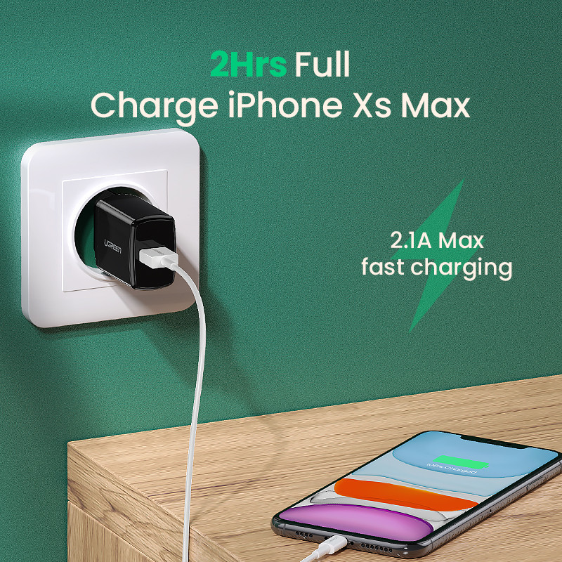 Ugreen 5V 2.1A USB punjač za iPhone 14 13 12 pro max X 8 Adapter za brzi zidni punjač za Samsung S21 Xiaomi Redmi telefon punjač