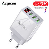 Încărcător USB Adaptor de încărcare rapidă 3.0 pentru încărcătoare de telefon Xiaomi Samsung iPhone Încărcător de perete cu încărcare rapidă cu afișaj digital LED