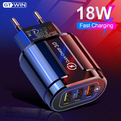 GTWIN 3 portos gyorstöltő QC3.0 USB töltő iPhone Xiaomi Redmi note 10 fali mobiltelefon töltő adapter Samsung Huawei készülékhez