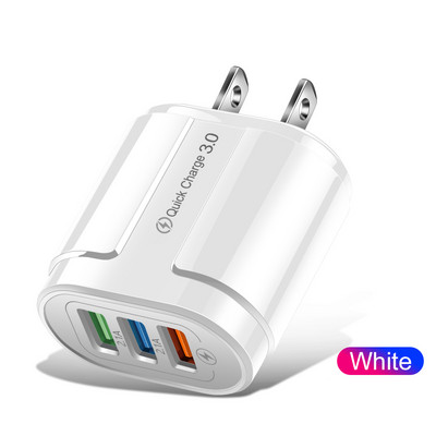 GTWIN 3 portos gyorstöltő QC3.0 USB töltő iPhone Xiaomi Redmi note 10 fali mobiltelefon töltő adapter Samsung Huawei készülékhez