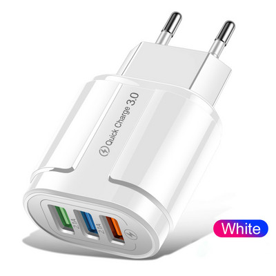 GTWIN 3 portos gyorstöltő QC3.0 USB töltő iPhone Xiaomi Redmi note 10 fali mobiltelefon töltő adapter Samsung Huawei készülékhez
