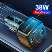 38 W Dual USB C autós töltő Gyorstöltő C típusú autós telefon töltő iPhone 13 Xiaomi Huawei Samsung táblagép töltő adapterhez