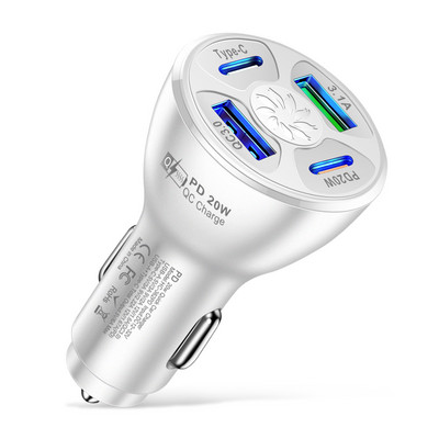 38 W Dual USB C autós töltő Gyorstöltő C típusú autós telefon töltő iPhone 13 Xiaomi Huawei Samsung táblagép töltő adapterhez