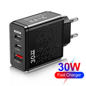30 W-os USB töltő C típusú univerzális adapter QC 3.0 iphone 14 11 Pro Max Xiaomi Samsung hordozható mobiltelefon töltőhöz