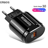 Gyorstöltő QC3.0 USB töltő EU USA fali mobiltelefon töltő adapter iPhone 11 XS MAX gyorstöltés Samsunghoz