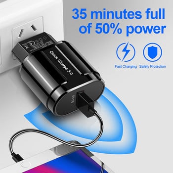 Γρήγορη φόρτιση QC3.0 USB Φορτιστής ΕΕ ΗΠΑ Προσαρμογέας φορτιστή κινητού τηλεφώνου τοίχου για iPhone 11 XS MAX γρήγορη φόρτιση για Samsung